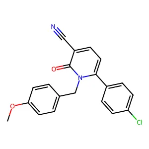 6-(4-Chlorophenyl)-1-[(4-methoxyphenyl)methyl]-2-oxopyridine-3-carbonitrile structure