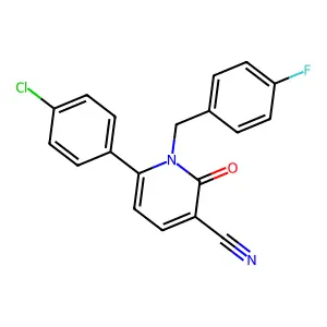 6-(4-Chlorophenyl)-1-[(4-fluorophenyl)methyl]-2-oxopyridine-3-carbonitrile structure
