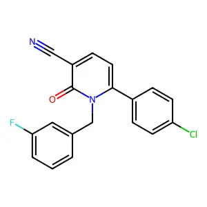 6-(4-Chlorophenyl)-1-(3-fluorobenzyl)-2-oxo-1,2-dihydro-3-pyridinecarbonitrile structure
