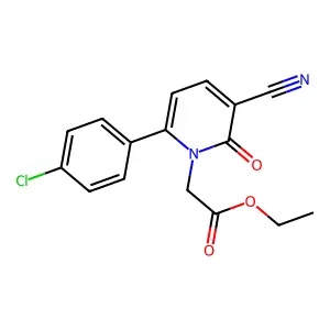 Ethyl 2-[6-(4-chlorophenyl)-3-cyano-2-oxopyridin-1-yl]acetate structure