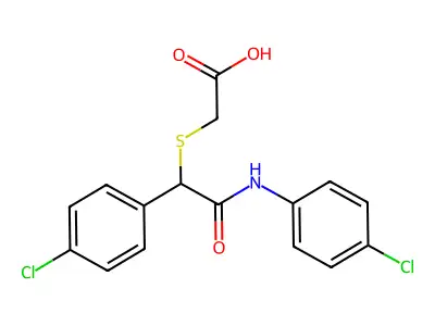 2-{[2-(4-Chloroanilino)-1-(4-chlorophenyl)-2-oxoethyl]sulfanyl}acetic acid structure