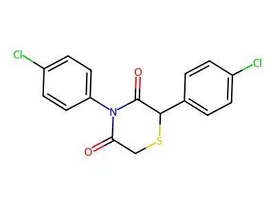 2,4-Bis(4-chlorophenyl)thiomorpholine-3,5-dione structure