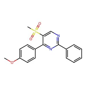 4-(4-Methoxyphenyl)-5-(methylsulfonyl)-2-phenylpyrimidine structure