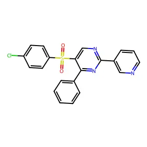 4-Chlorophenyl 4-phenyl-2-(3-pyridinyl)-5-pyrimidinyl sulfone structure