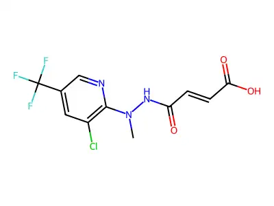 4-[2-[3-chloro-5-(trifluoromethyl)pyridin-2-yl]-2-methylhydrazinyl]-4-oxobut-2-enoic acid structure