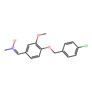 ({4-[(4-chlorobenzyl)oxy]-3-methoxyphenyl}methylene)(methyl)ammoniumolate structure