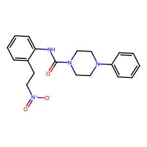 N-[2-(2-nitroethyl)phenyl]-4-phenylpiperazine-1-carboxamide structure