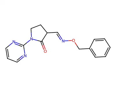 3-(Phenylmethoxyiminomethyl)-1-pyrimidin-2-ylpyrrolidin-2-one structure