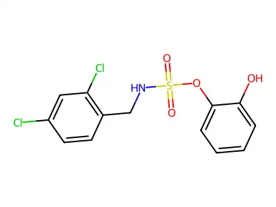 N-(2,4-dichlorobenzyl)2-hydroxyphenylsulfamate structure