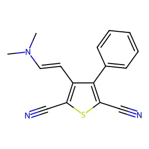 3-[2-(Dimethylamino)ethenyl]-4-phenylthiophene-2,5-dicarbonitrile structure