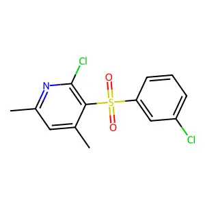 2-Chloro-3-[(3-chlorophenyl)sulfonyl]-4,6-dimethylpyridine structure