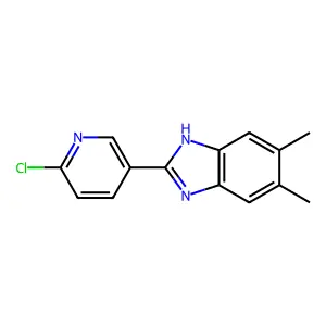 2-(6-chloro-3-pyridinyl)-5,6-dimethyl-1H-1,3-benzimidazole structure