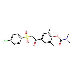 4-{2-[(4-chlorophenyl)sulfonyl]acetyl}-2,6-dimethylphenyl N,N-dimethylcarbamate structure