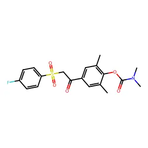 4-{2-[(4-fluorophenyl)sulfonyl]acetyl}-2,6-dimethylphenyl N,N-dimethylcarbamate structure