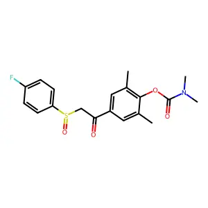 4-{2-[(4-fluorophenyl)sulfinyl]acetyl}-2,6-dimethylphenyl N,N-dimethylcarbamate structure