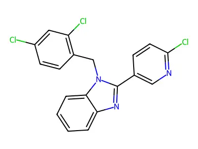 2-(6-chloro-3-pyridinyl)-1-(2,4-dichlorobenzyl)-1H-1,3-benzimidazole structure