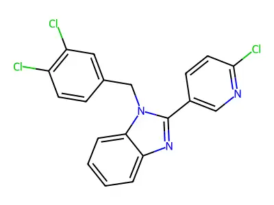 2-(6-chloro-3-pyridinyl)-1-(3,4-dichlorobenzyl)-1H-1,3-benzimidazole structure