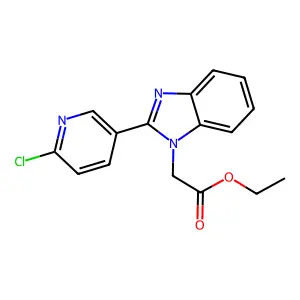 ethyl 2-[2-(6-chloro-3-pyridinyl)-1H-1,3-benzimidazol-1-yl]acetate structure