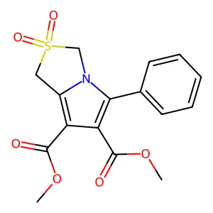 Dimethyl 2,2-dioxo-5-phenyl-2,3-dihydro-1H-2lambda6-pyrrolo[1,2-c][1,3]thiazole-6,7-dicarboxylate structure