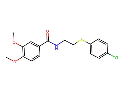 N-{2-[(4-chlorophenyl)sulfanyl]ethyl}-3,4-dimethoxybenzenecarboxamide structure