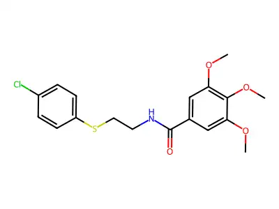 N-{2-[(4-chlorophenyl)sulfanyl]ethyl}-3,4,5-trimethoxybenzenecarboxamide structure