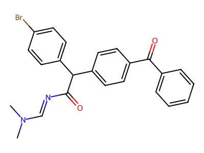2-(4-benzoylphenyl)-2-(4-bromophenyl)-N-(dimethylaminomethylidene)acetamide structure