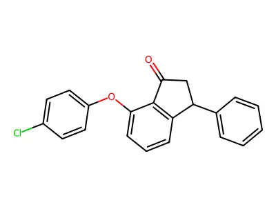 7-(4-Chlorophenoxy)-3-phenyl-1-indanone structure