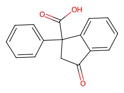 3-Oxo-1-phenyl-1-indanecarboxylic acid structure