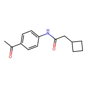 N-(4-acetylphenyl)-2-cyclobutylacetamide structure