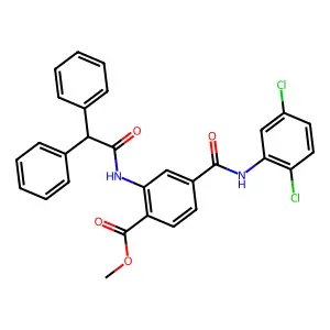 Methyl 4-[(2,5-dichloroanilino)carbonyl]-2-[(diphenylacetyl)amino]benzoate structure