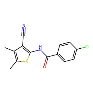 4-chloro-N-(3-cyano-4,5-dimethylthiophen-2-yl)benzamide structure