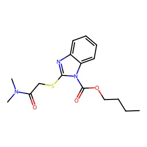 butyl 2-{[2-(dimethylamino)-2-oxoethyl]sulfanyl}-1H-benzimidazole-1-carboxylate structure