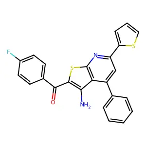 [3-amino-4-phenyl-6-(2-thienyl)thieno[2,3-b]pyridin-2-yl](4-fluorophenyl)methanone structure