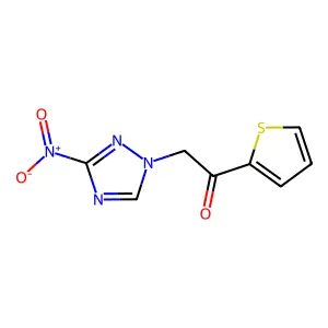 2-(3-Nitro-1,2,4-triazol-1-yl)-1-thiophen-2-ylethanone structure