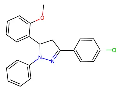 3-(4-chlorophenyl)-5-(2-methoxyphenyl)-1-phenyl-4,5-dihydro-1H-pyrazole structure