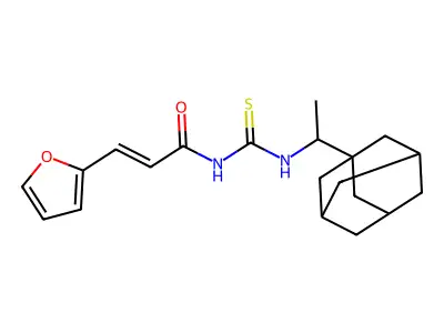 (E)-N-[1-(1-adamantyl)ethylcarbamothioyl]-3-(furan-2-yl)prop-2-enamide structure
