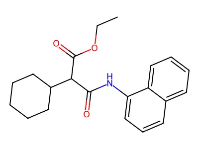 Ethyl 2-cyclohexyl-3-(1-naphthylamino)-3-oxopropanoate structure