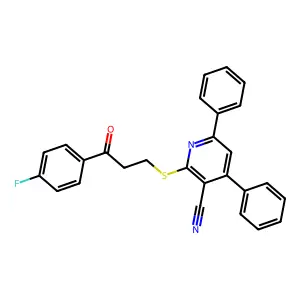 2-[3-(4-Fluorophenyl)-3-oxopropyl]sulfanyl-4,6-diphenylpyridine-3-carbonitrile structure