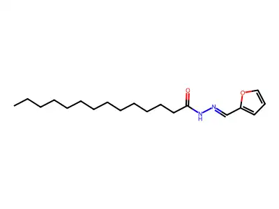 N-(furan-2-ylmethylideneamino)tetradecanamide structure