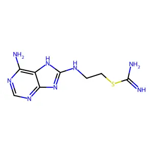 2-((6-Amino-1H-purin-8-yl)amino)ethyl carbamimidothioate structure