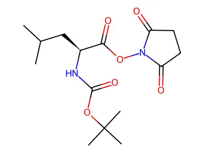 2,5-Dioxopyrrolidin-1-yl 2-((tert-butoxycarbonyl)amino)-4-methylpentanoate structure
