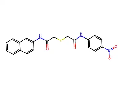2-[2-(naphthalen-2-ylamino)-2-oxoethyl]sulfanyl-N-(4-nitrophenyl)acetamide structure