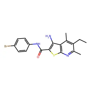 3-amino-N-(4-bromophenyl)-5-ethyl-4,6-dimethylthieno[2,3-b]pyridine-2-carboxamide structure