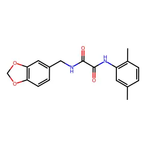 N-(1,3-benzodioxol-5-ylmethyl)-N'-(2,5-dimethylphenyl)oxamide structure