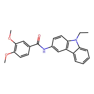 N-(9-ethylcarbazol-3-yl)-3,4-dimethoxybenzamide structure