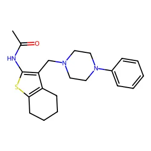 N-{3-[(4-phenylpiperazin-1-yl)methyl]-4,5,6,7-tetrahydro-1-benzothiophen-2-yl}acetamide structure