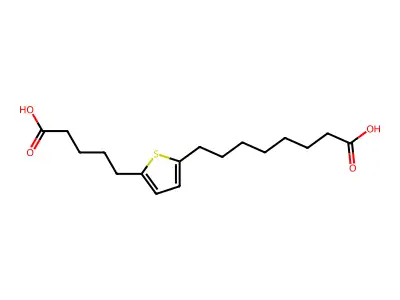 8-(5-(4-Carboxybutyl)thiophen-2-yl)octanoic acid structure