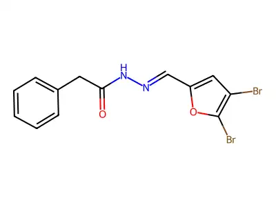 N-[(E)-(4,5-dibromofuran-2-yl)methylideneamino]-2-phenylacetamide structure