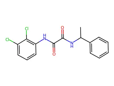 N-(2,3-dichlorophenyl)-N'-(1-phenylethyl)oxamide structure