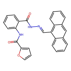 N-(2-(2-(Anthracen-9-ylmethylene)hydrazine-1-carbonyl)phenyl)furan-2-carboxamide structure